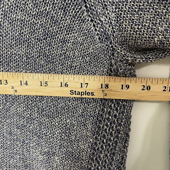 J. McLaughlin Size L Purple Linen V Neck Long Sleeve Metallic Knit Sweater - Picture 9 of 16